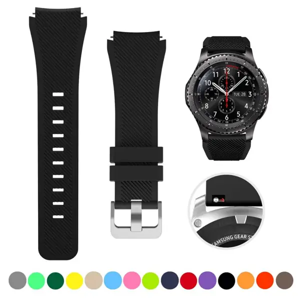 20mm/22mm Silicone Watch Band for Samsung Galaxy Watch, Gear S3 & Huawei GT